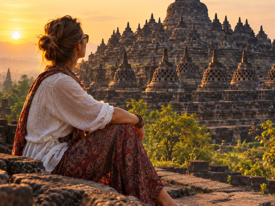 Рассвет у Боробудура
